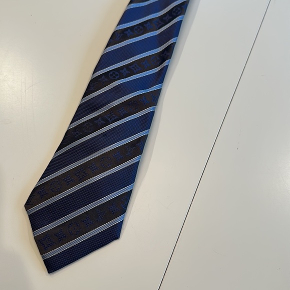 Louis Vuitton LV Blue Panache Silk Men`s Tie - Picture 3 of 6